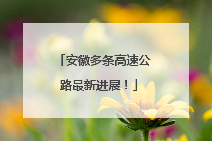 安徽多条高速公路最新进展！