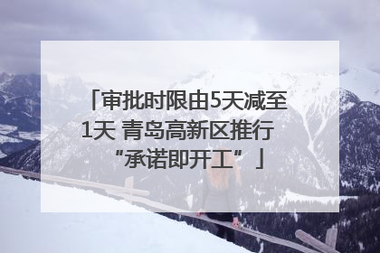 审批时限由5天减至1天 青岛高新区推行“承诺即开工”