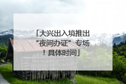 大兴出入境推出“夜间办证”专场！具体时间