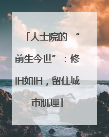 大士院的 “前生今世”：修旧如旧，留住城市肌理