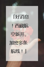 好消息！西藏航空新开、加密多条航线！