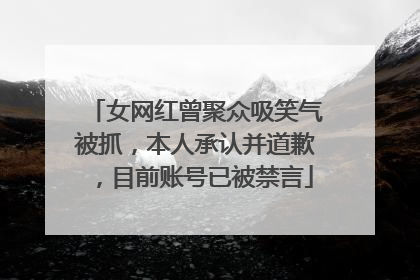 女网红曾聚众吸笑气被抓，本人承认并道歉，目前账号已被禁言