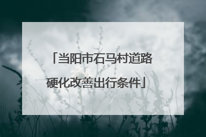 当阳市石马村道路硬化改善出行条件