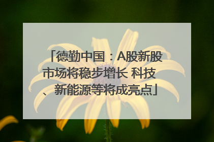 德勤中国：A股新股市场将稳步增长 科技、新能源等将成亮点