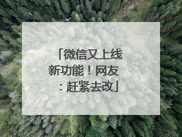 微信又上线新功能！网友：赶紧去改