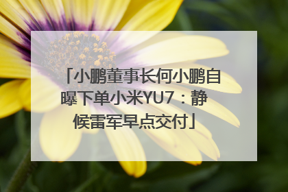 小鹏董事长何小鹏自曝下单小米YU7：静候雷军早点交付