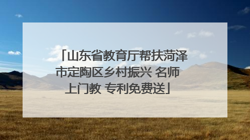 山东省教育厅帮扶菏泽市定陶区乡村振兴 名师上门教 专利免费送