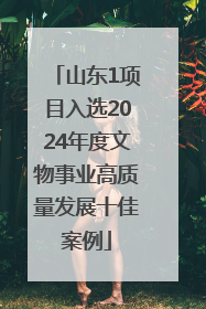山东1项目入选2024年度文物事业高质量发展十佳案例