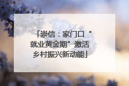 崇信：家门口“就业黄金期”激活乡村振兴新动能