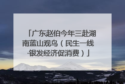 广东赵伯今年三赴湖南蓝山观鸟（民生一线·银发经济促消费）
