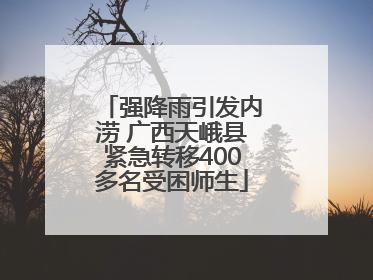 强降雨引发内涝 广西天峨县紧急转移400多名受困师生