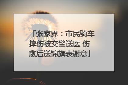 张家界：市民骑车摔伤被交警送医 伤愈后送锦旗表谢意