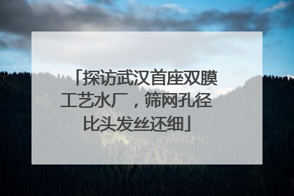 探访武汉首座双膜工艺水厂，筛网孔径比头发丝还细