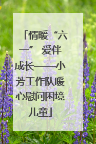 情暖“六一” 爱伴成长——小芳工作队暖心慰问困境儿童