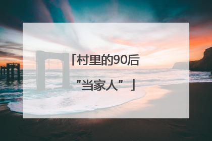 村里的90后“当家人”