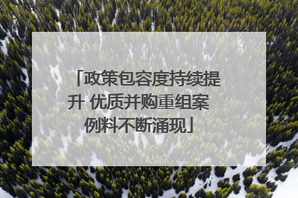 政策包容度持续提升 优质并购重组案例料不断涌现
