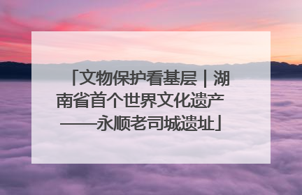 文物保护看基层｜湖南省首个世界文化遗产——永顺老司城遗址