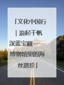 文化中国行｜浪起千帆 深蓝宝藏——博物馆里的海丝遗珍
