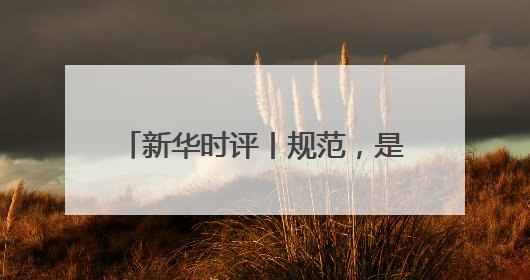 新华时评丨规范，是为了平台更好发展
