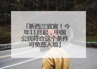 新西兰官宣！今年11月起，中国公民符合这个条件可免签入境