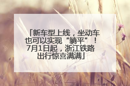 新车型上线，坐动车也可以实现“躺平”！7月1日起，浙江铁路出行惊喜满满