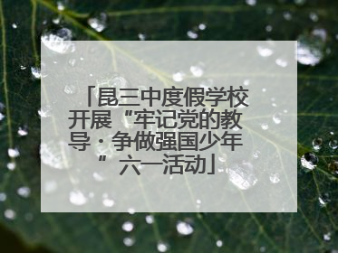 昆三中度假学校开展“牢记党的教导・争做强国少年”六一活动