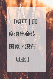 明查｜印度退出金砖国家？没有证据