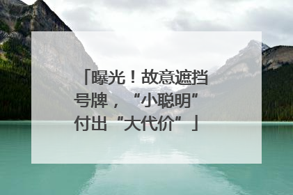 曝光！故意遮挡号牌，“小聪明”付出“大代价”