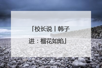 校长说丨韩子进：榴花如焰