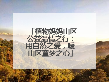 植物妈妈山区公益温情之行：用自然之爱，暖山区童梦之心