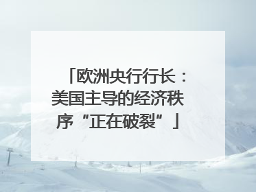 欧洲央行行长：美国主导的经济秩序“正在破裂”