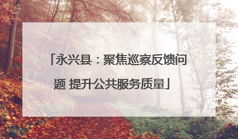 永兴县：聚焦巡察反馈问题 提升公共服务质量