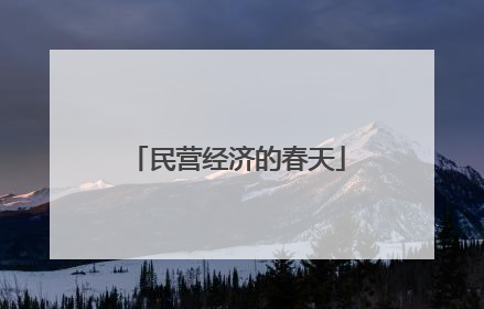 民营经济的春天