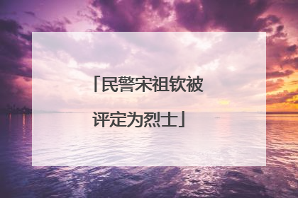 民警宋祖钦被评定为烈士