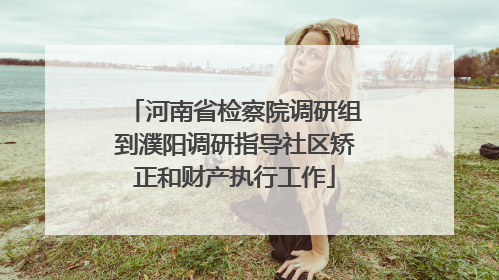 河南省检察院调研组到濮阳调研指导社区矫正和财产执行工作