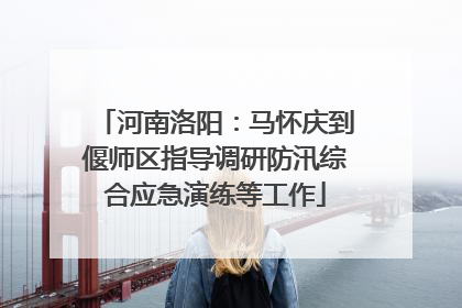 河南洛阳：马怀庆到偃师区指导调研防汛综合应急演练等工作