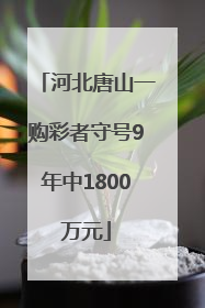 河北唐山一购彩者守号9年中1800万元