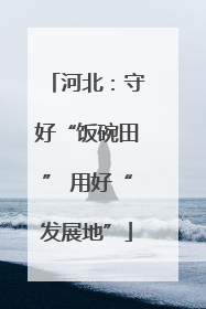 河北：守好“饭碗田” 用好“发展地”