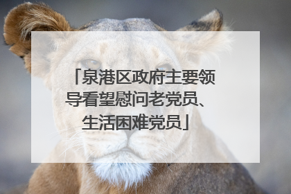 泉港区政府主要领导看望慰问老党员、生活困难党员