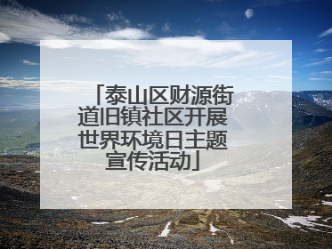 泰山区财源街道旧镇社区开展世界环境日主题宣传活动