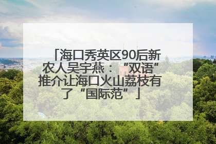 海口秀英区90后新农人吴宇燕：“双语”推介让海口火山荔枝有了“国际范”