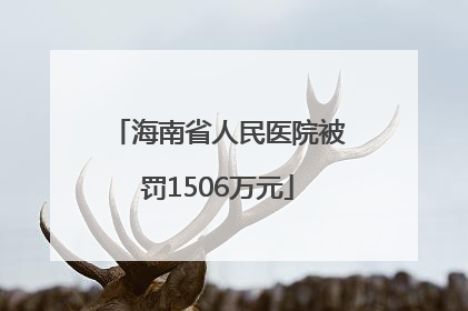 海南省人民医院被罚1506万元
