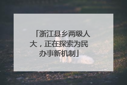 浙江县乡两级人大，正在探索为民办事新机制