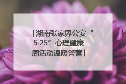 湖南张家界公安“5·25”心理健康周活动温暖警营