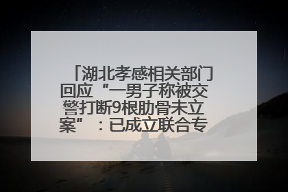 湖北孝感相关部门回应“一男子称被交警打断9根肋骨未立案”：已成立联合专班开展工作
