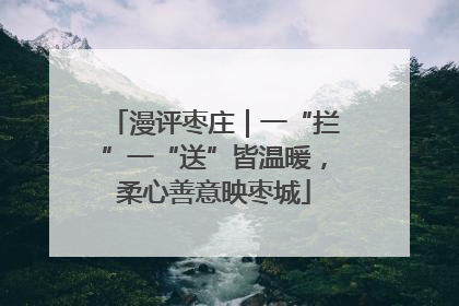 漫评枣庄｜一“拦”一“送”皆温暖，柔心善意映枣城