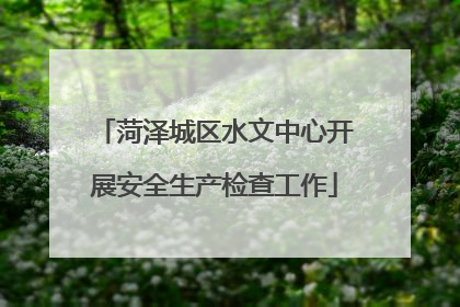 菏泽城区水文中心开展安全生产检查工作