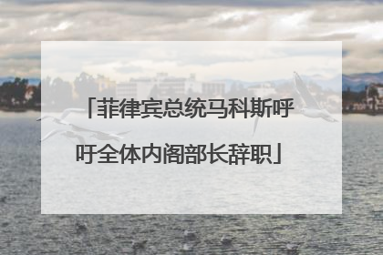 菲律宾总统马科斯呼吁全体内阁部长辞职