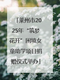 莱州市2025年“筑梦花开”困境女童助学项目捐赠仪式举办