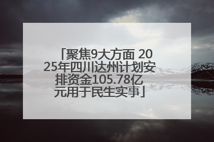 聚焦9大方面 2025年四川达州计划安排资金105.78亿元用于民生实事